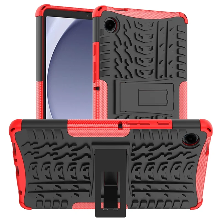 Galaxy Tab A9 Mobilskal Kickstand Tire Texture (Röd) | 2353 | AlltMobil