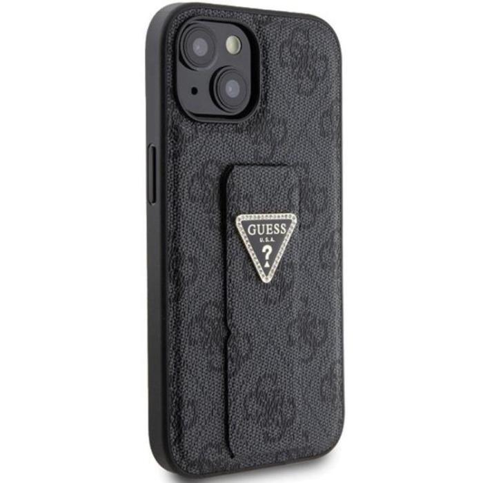 Guess - Guess iPhone 15 Mobilskal Grip Stand Triangle Strass - Svart