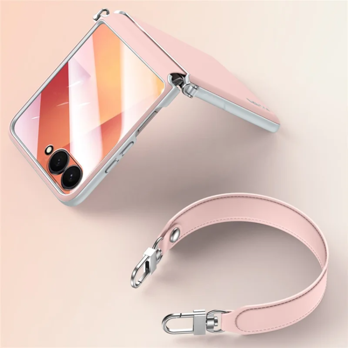 SULADA - SULADA Galaxy Z Flip 7 Mobilskal med Rem Läder - Svart