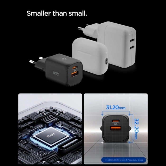 Spigen - Spigen 2-Port Nätverk Laddare 35W ESSENTIAL EE352EU