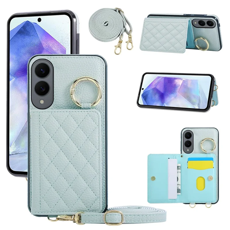 Galaxy S25 Edge Mobilskal Korthållare Kickstand Rhombus - Blå | 2353 | AlltMobil