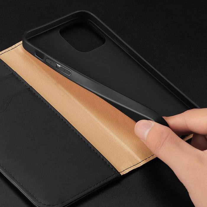 UTGATT - Dux Ducis Äkta Läder Fodral iPhone 13 Pro Max - Svart