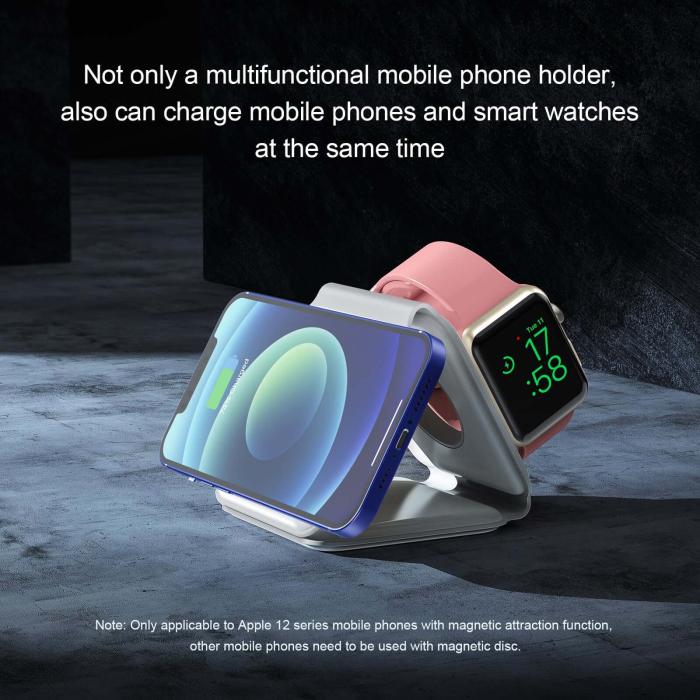 A-One Brand - 3-in-1 Trådlös Laddare Magsafe TriFold - Svart