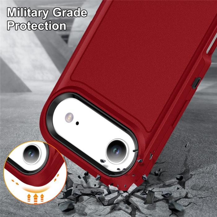 A-One Brand - iPhone 17 Air Mobilskal Kickstand Silikon - Röd/Svart