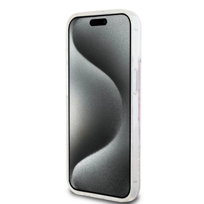 DKNY - DKNY iPhone 14 Mobilskal Liquid Glitter Multi Logo - Rosa