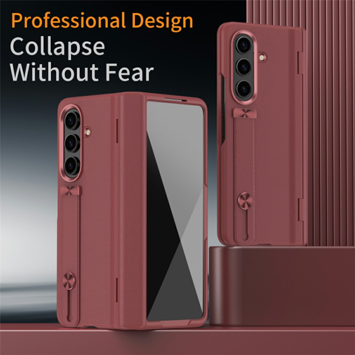 A-One Brand - Galaxy Z Fold 7 Mobilskal Kickstand Hard PC Anti-Drop - Röd