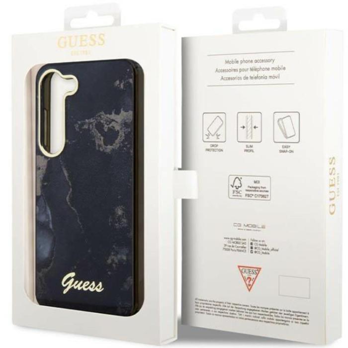 Guess - Guess Galaxy S23 Mobilskal Golden Marble Collection - Svart