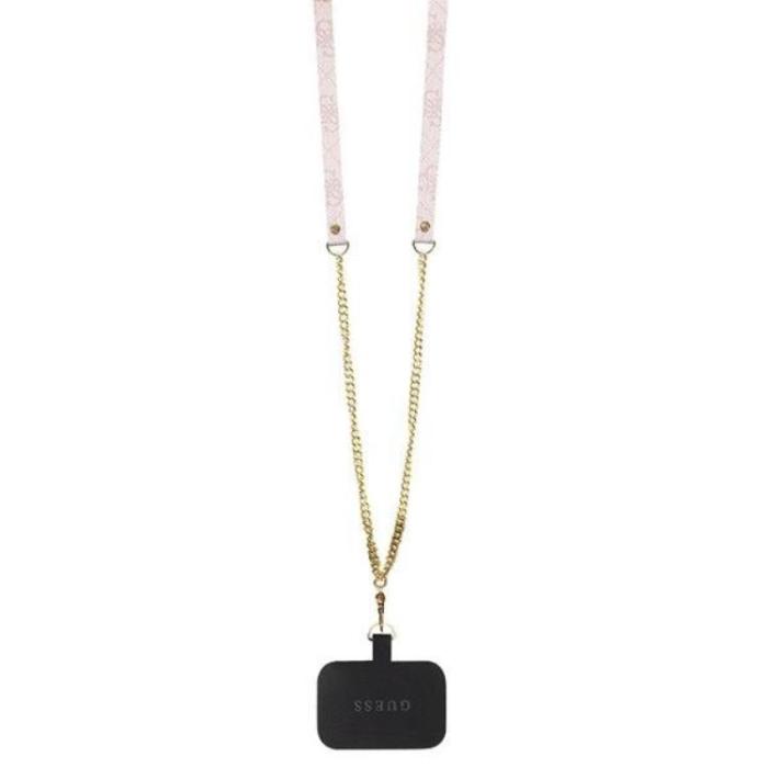 Guess - Guess Mobilskal till iPhone 15 Pro Max Crossbody Metall Logo Rosa