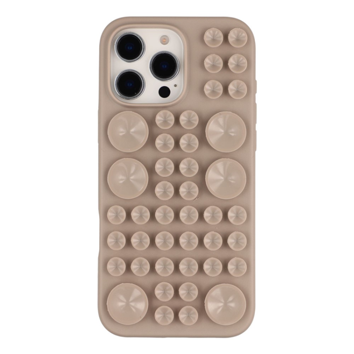 A-One Brand - iPhone 16 Pro Mobilskal Sugkopp Silikon med Tygfoder - Grå