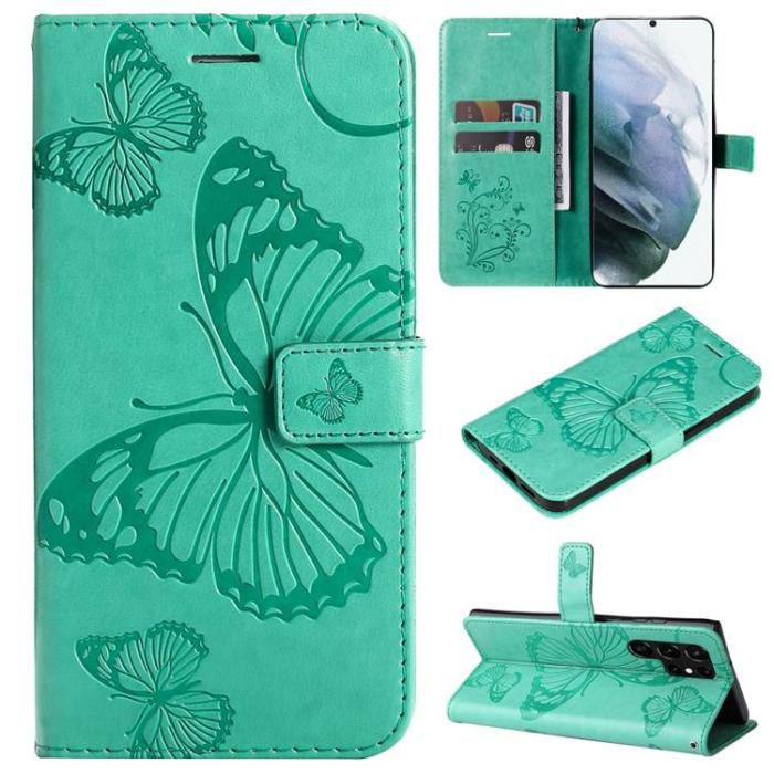 OEM - Butterfly Imprinted Fodral Galaxy S22 Plus - Grön