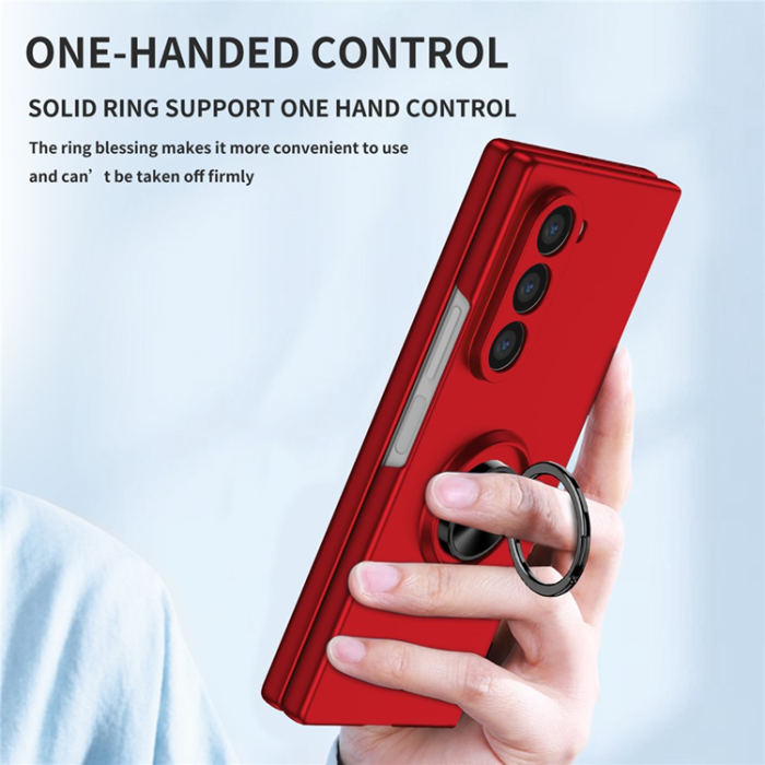 A-One Brand - Galaxy Z Fold7 5G Mobilskal Rotatable Ring Kickstand - Röd