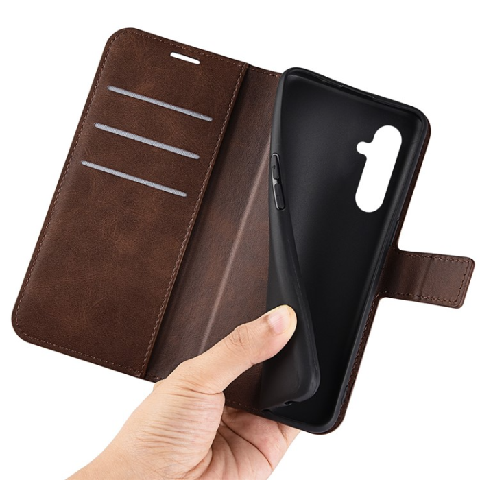 A-One Brand - Galaxy A54 5G Plånboksfodral Calf Flip Folio - Brun