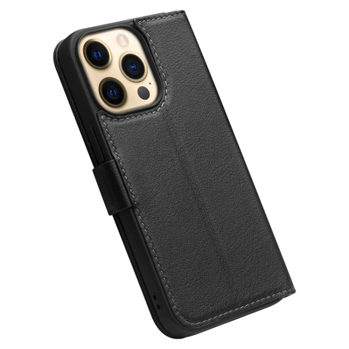QIALINO - QIALINO iPhone 13 Pro Plånboksfodral Äkta Läder Flip Folio