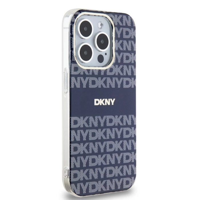 DKNY - DKNY iPhone 15 Pro Max Mobilskal Magsafe IML Mono & Stripe - Blå