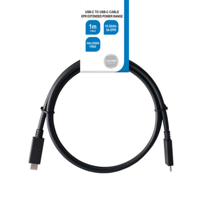 UTGATT1 - Deltaco USB-C till USB-C Kabel 100W 5A 1m - Svart