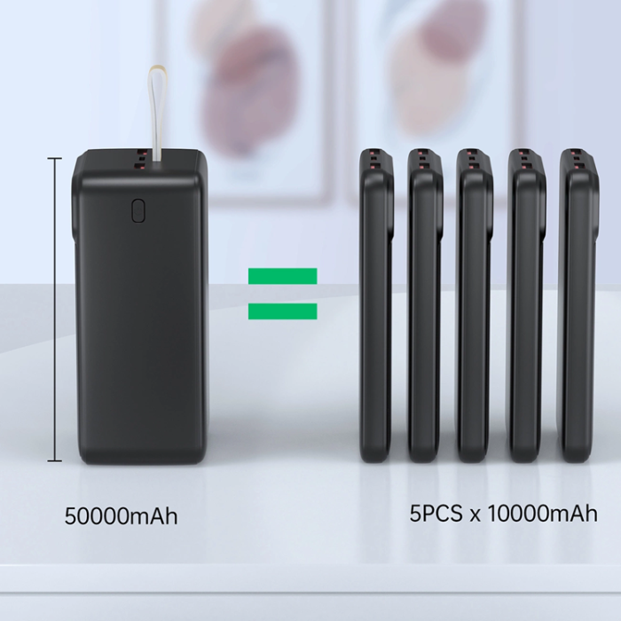 Choetech - Choetech Powerbank 50000mAh 22.5W PD USB-C, USB-A - Svart