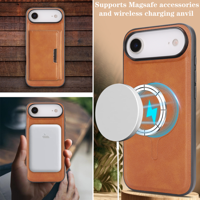 A-One Brand - iPhone Air Mobilskal MagSafe Kickstand Tri-fold Korthållare