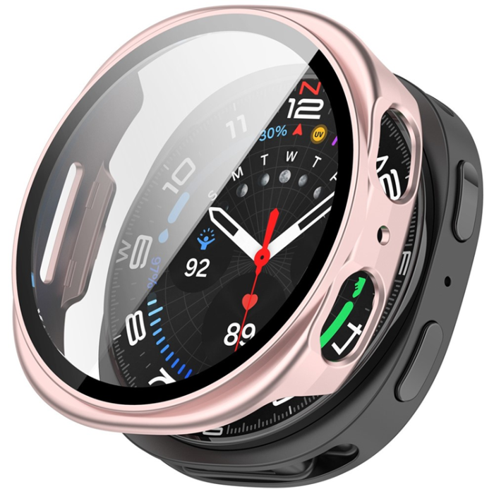 A-One Brand - Galaxy Watch 8 (44mm) Skal PC med Härdat Glas - Matt Rosa