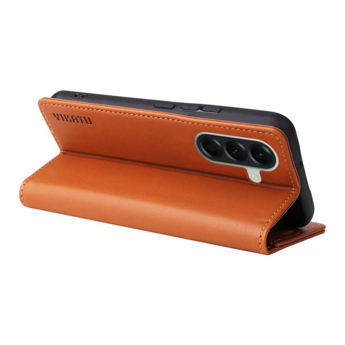 YIKATU - YIKATU Samsung Galaxy A57 Plånboksfodral Konstläder - Brun