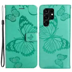 OEM - Butterfly Imprinted Fodral Galaxy S22 Plus - Grön