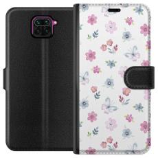 iSecrets - Plånboksfodral till Xiaomi Redmi Note 9 med Blommor och fjärillar