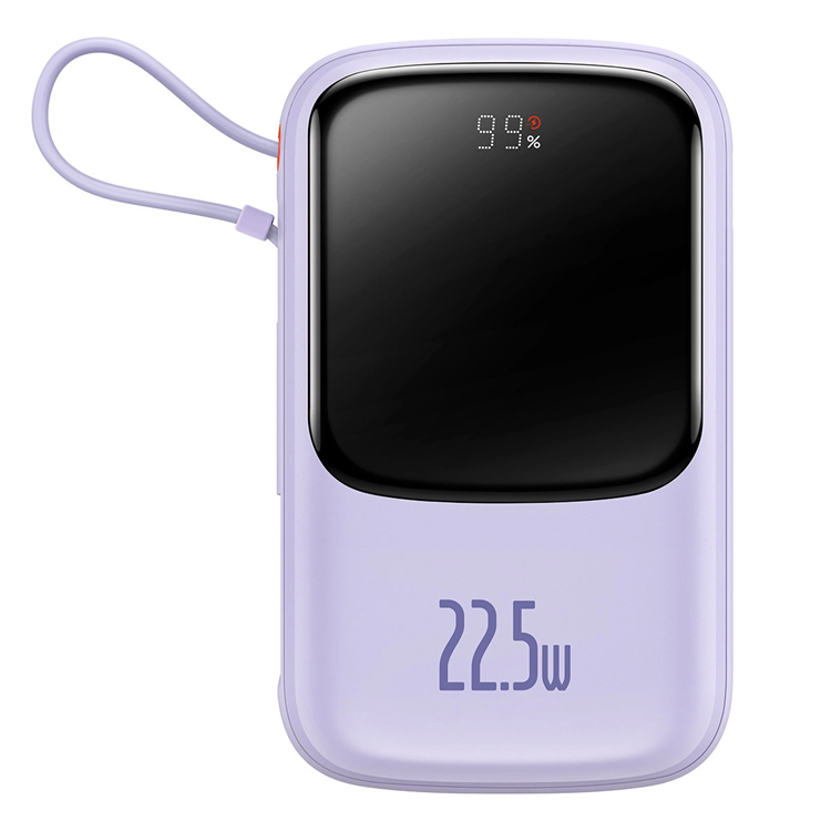 Baseus Powerbank Qpow 10000mAh USB Typ-C Kabel 22.5W - Lila | 505295 | AlltMobil