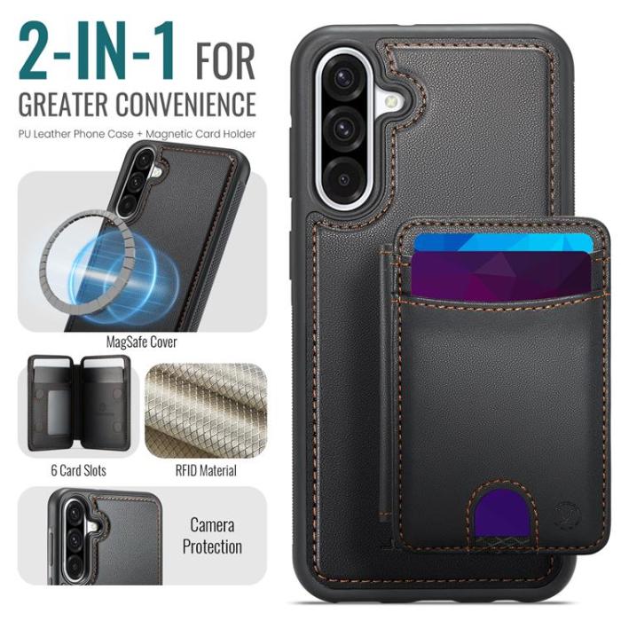 OEM - JEEHOOD Samsung Galaxy A36 5G Mobilskal KonstLäder - Svart