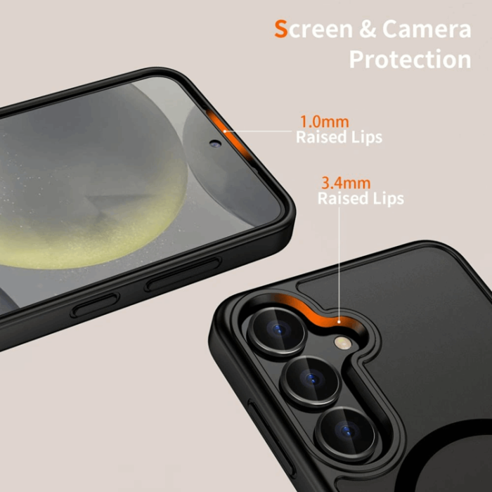 Tech-Protect - Tech-Protect Galaxy S25 Edge Mobilskal Magsafe Magmat - Matt Svart