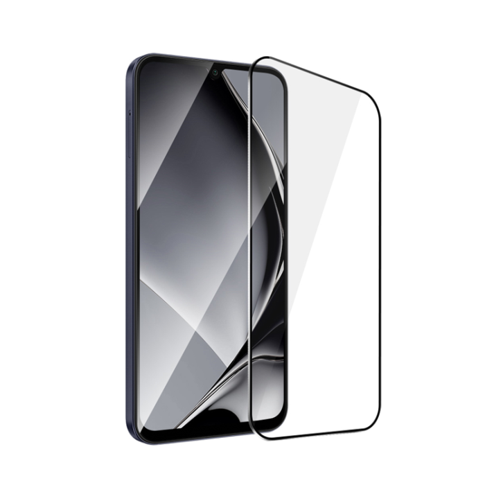 OEM - Galaxy A24 4G/A25 5G Härdat Glas Skärmskydd Metall Frame - Svart
