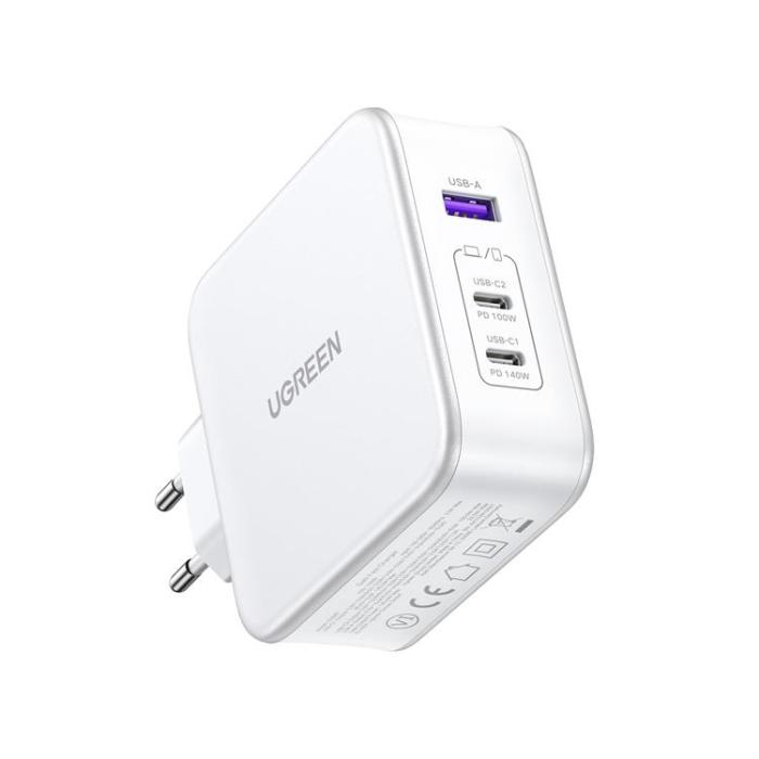 Ugreen - Ugreen Väggladdare 2x USB-C/USB-A 140W USB-C Kabel 1.5m - Vit