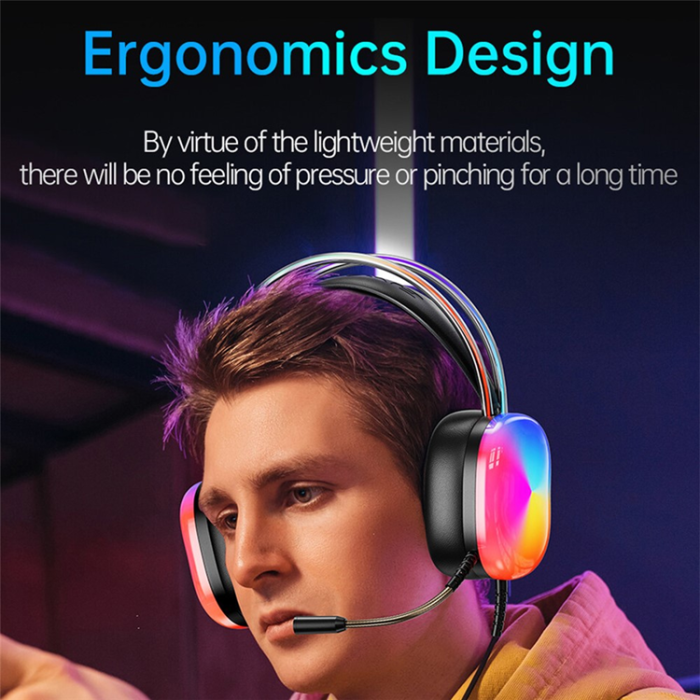 Awei - AWEI Over-Ear Gaming Trådbundna Hörlurar Färgglatt Ljus E-Sports USB GM-11pro