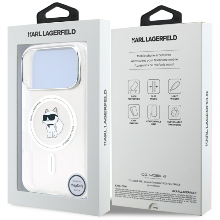 KARL LAGERFELD - Karl Lagerfeld Mobilskal till iPhone 17 Pro Magsafe Choupette - Clear