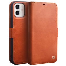 QIALINO - QIALINO iPhone 12 mini Plånboksfodral Äkta Läder Magnetisk