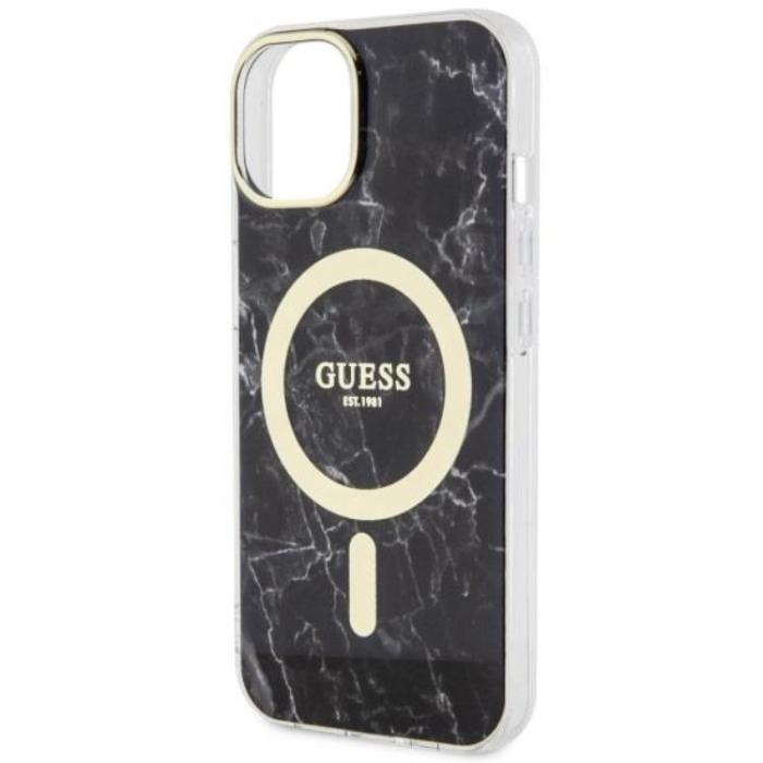 Guess - Guess iPhone 14 Mobilskal MagSafe Marble - Svart