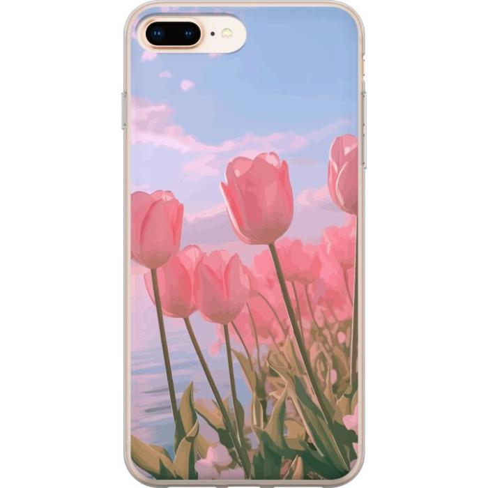 iSecrets - Mobilskal till Apple iPhone 8 Plus med Rosa Tulpaner