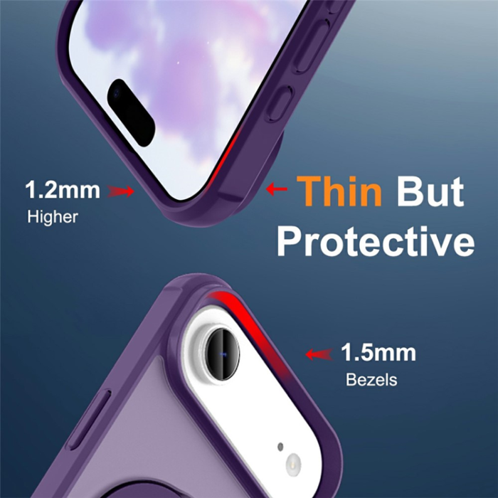 A-One Brand - iPhone 17 Air Mobilskal MagSafe TPU+PC Kickstand - Lila