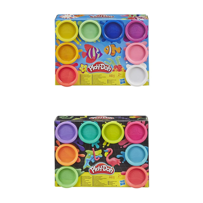 PLAY-DOH - PLAY-DOH Compound 8 Pack, Rainbow & Neon (Blandade)