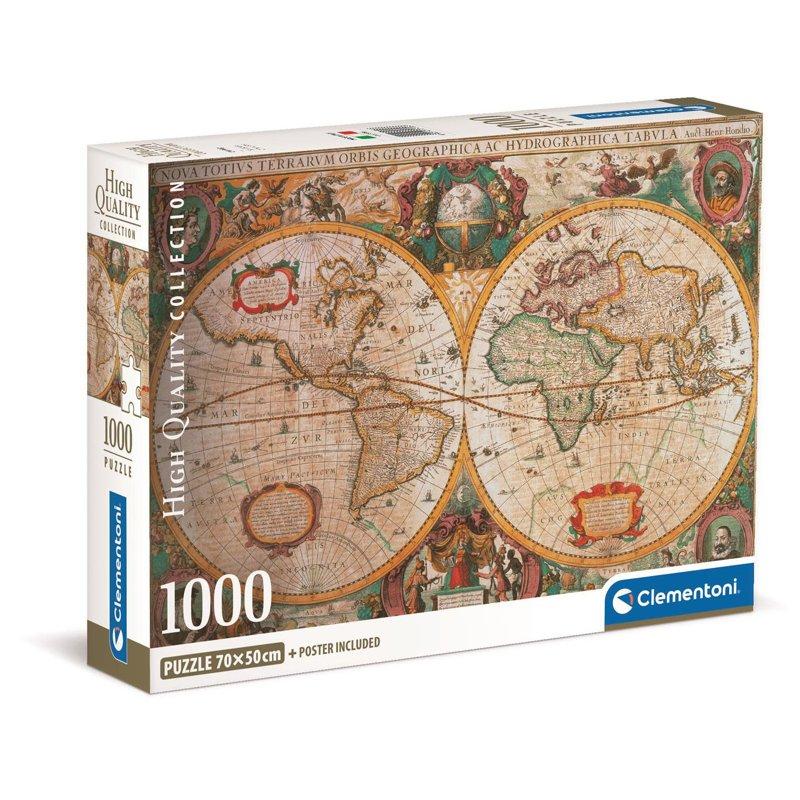 CLEMENTONI Pussel 1000 Pcs CB High Quality Collection Old Map
