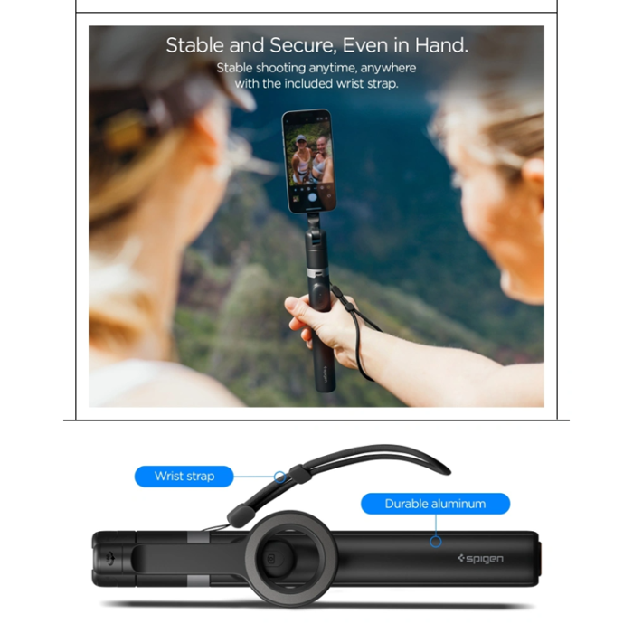 Spigen - Spigen Selfiestick Bluetooth Tripod S582W - Svart