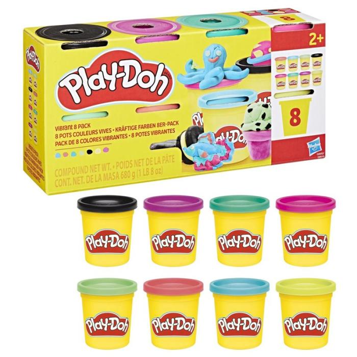 PLAY-DOH - PLAY-DOH Compound 8 Pack, Vibrant, 3 Oz