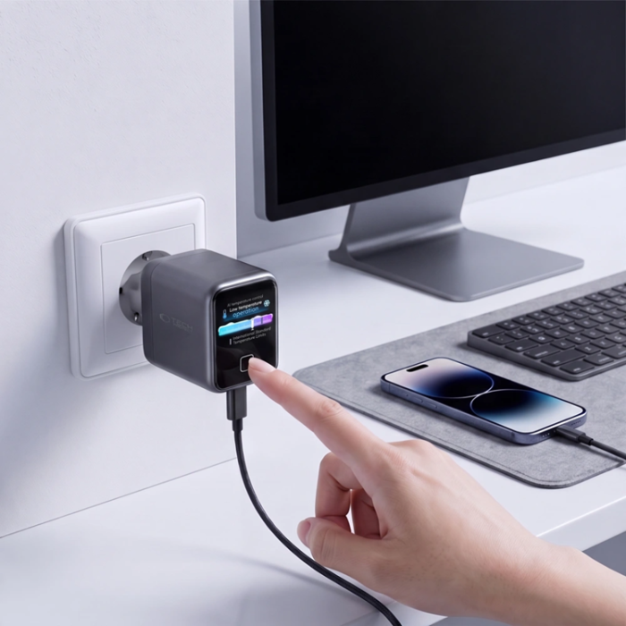 Tech-Protect - Tech-Protect PowerVision 45W GaN Nätladdare - Mörkgrå
