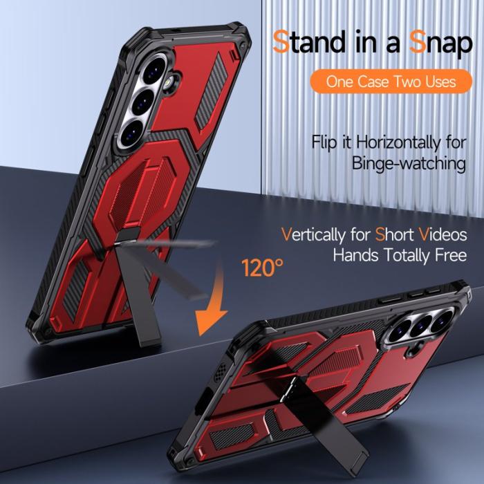 OEM - Mobilskal för Samsung Galaxy S26 Magnetiskt TPU + PC Kickstand - Röd