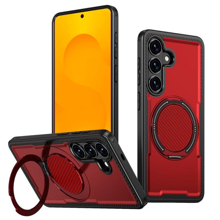 OEM - Mobilskal för Samsung Galaxy S26 Magnetiskt TPU + PC Kickstand - Röd