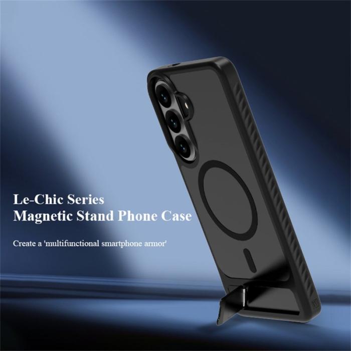 LeReach - LeReach Mobilskal för Samsung Galaxy S26 Magnetiskt TPU + PC Kickstand - Svart