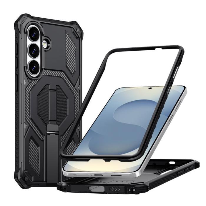 OEM - Mobilskal för Samsung Galaxy S26 Magnetiskt TPU + PC Kickstand - Svart