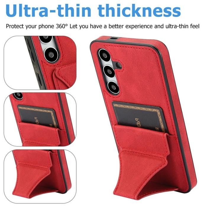 OEM - Mobilfodral för Samsung Galaxy S26 Plus Konstläder + TPU - Röd