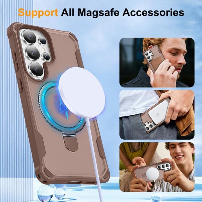 OEM - Mobilskal för Samsung Galaxy S26 Ultra Magnetiskt Kickstand TPU + PC - Guld