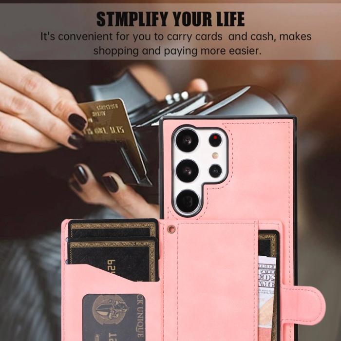 OEM - Mobilfodral för Samsung Galaxy S26 Ultra Kickstand TPU + PU - Roséguld