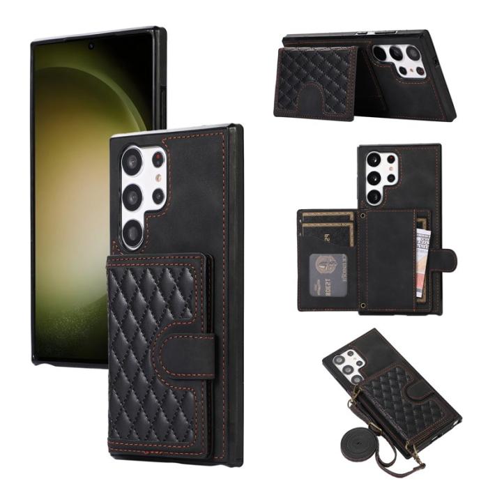 OEM - Mobilfodral för Samsung Galaxy S26 Ultra Kickstand TPU + PU - Svart