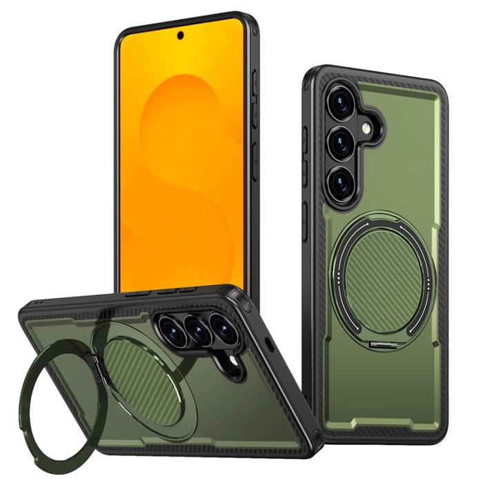 OEM - Mobilskal för Samsung Galaxy S26 Magnetiskt TPU + PC Kickstand - Olivgrön